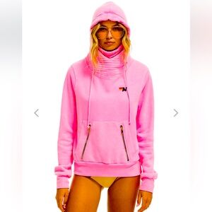 Aviator Nation Neon pink Ninja Hoodie size small